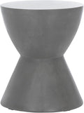 Safavieh Outdoor Collection Athena Modern Concrete Dark Grey Round 17.7-inch Accent Table