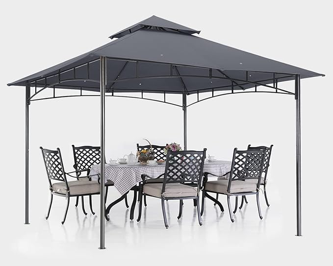 ABCCANOPY Gazebos for Patios 8x8 - Outdoor Steel Frame Gazebo for Lawn Backyard Garden Deck (Gray)