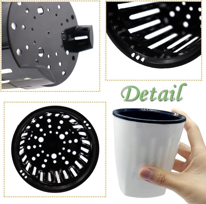 Haawooky 12 PCS Self Watering Plastic Planter,4 Inch Plastic Flower Plant Pot with Inner Pot,Self Watering Planter White Flower Pot for Herbs,Flowers,All House Plants,Succulents