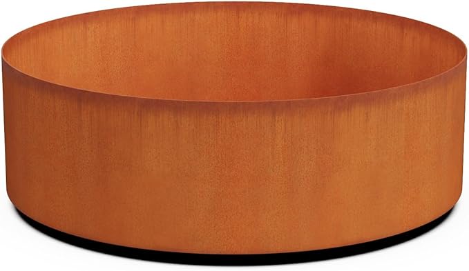 PLANTERCRAFT Corten Steel Metal Planter Box, Round Sizes, Modern Garden Steel planters for Commercial and Residential Outdoor Use.