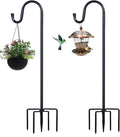 Shepherd Hooks for Outdoor, 2 Pack 62 Inch Bird Feeder Pole with 5 Prongs Base for Hanging Lantern, Hummingbird Feeder, Lightweight Plant, Shepherds Hook for Bird Feeders for Outside