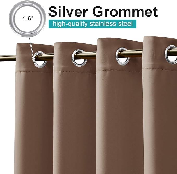 NICETOWN Indoor & Outdoor Blackout Curtain, UV Protection Blackout Vertical Blind Etra Long 120 Inch, Sunlight Blocking Vertical Drape for Living Room/Front Yard/Hall, Tan, 1 Piece, 52" Wide