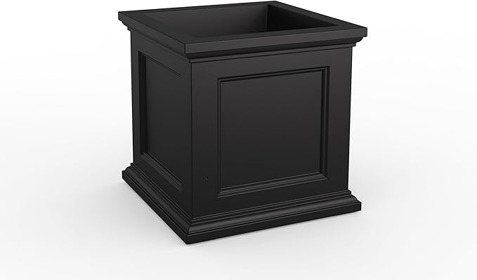 Mayne Fairfield 24-Inch Self Watering Square Planter Box, Weather-Resistant and Durable, Ideal for Indoor and Outdoor Use, Perfect for Patio, Porch, or Entryway
