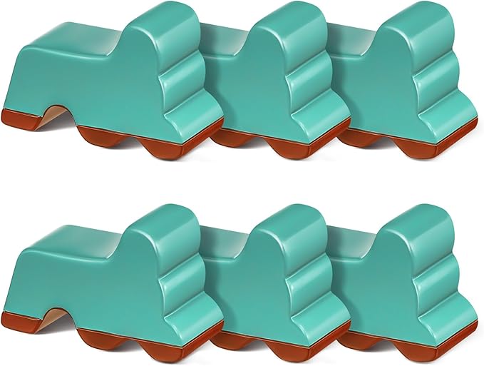 Kigeli 6 Pcs Resin Garden Pot Feet for Outdoor Planters 3 Inch Long 1.5 Inch Tall Flower Handmade Elevator Plant Feet Frost Proof Lifter for 14-20 in Pot(Blue)