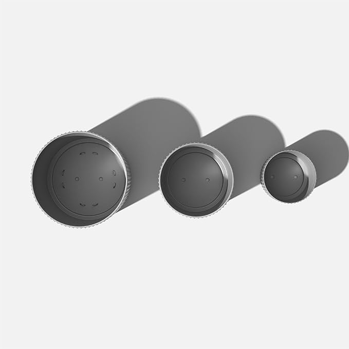 Veradek Demi Series Set of 3 Round Planters for Porch, Patio, Backyard | Durable Plastic-Concrete Material | Modern Décor for Tall Plants, Flower