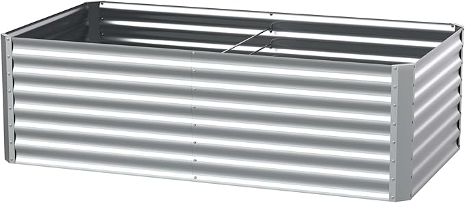 6X3X2ft (1 Pack) Galvanized Raised Garden Bed,Outdoor Courtyard Planter Box Metal Patio Kit Planting Bed for Vegetables Flowers Herb,The material is thickened and not prone to deformation or rust