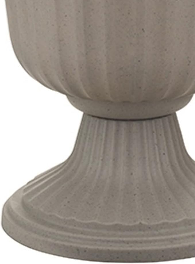 Southern Patio 2 Pack Utopian Urn Planter, Large 14 Inch Outdoor Pot, Lightweight Garden, Entryway, or Walkway Accessory with UV-Coated Finish, Stone