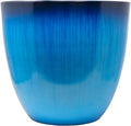 Gardener Select (EPR12-204) Large Egg Shaped Planter - Modern Indoor & Outdoor Decorative Flower Pot/Box (12 Inch, Blue Flower)