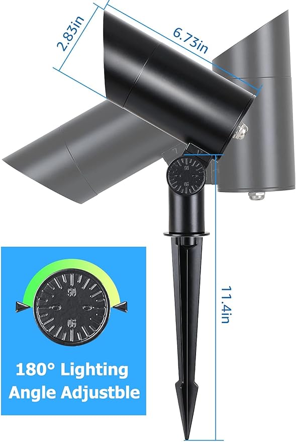 SUNVIE 30W Spot Lights Outdoor LED Spotlight 120V 3000LM Ultra Bright Flag Pole Light with Metal Stake, Warm White Flood Light Landscape Lighting for Yard Flag Tree Garden, 6 FT Cord with Plug, 2 Pack