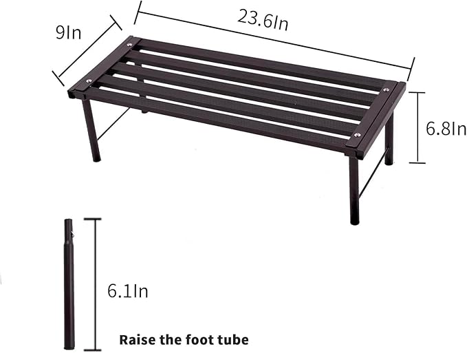 SBDSBD OUTEROOM Metal Plant Stand, Rust-proof Aluminum Flower Pot Stand, Plants Display Stands Decoration Racks for Living Room Balconies and Gardens (60 Ebony)