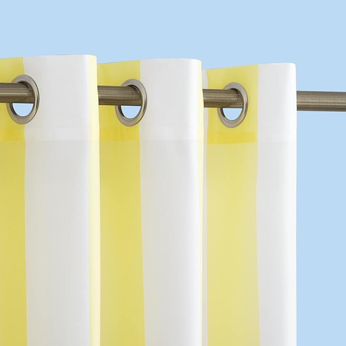 Sun Zero Valencia Cabana Stripe Indoor/Outdoor UV Protectant Energy Efficient Grommet Curtain Panel
