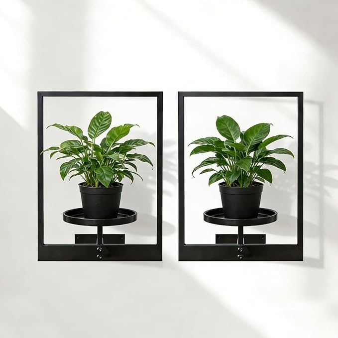 Wall Hanging Plant Stands Planter Shelves, Indoor Outdoor Window Plant Hanger Decor for Living Room Entryway (Gold 3-Pack)