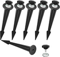 Replacement Stakes for Flood Lights,6.3in Aluminum Metal Ground Stake with Tool-Free Star Knobs Handle Thread Screw M5 for Outdoor Solar Spot Lights Garden Yard Path Walkway Lawn(6Pack)