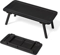 VINGLI Outdoor Folding Coffee Table, Natural Poplar Wood Patio Coffee Table, No Assembly Required, Ideal for Balcony, Porch, and Living Room, Oval, Black