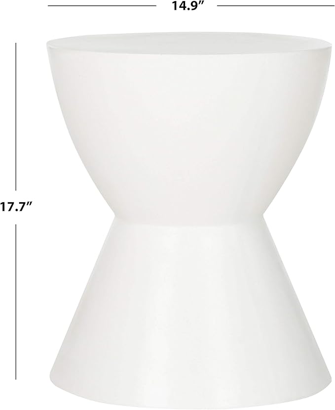 Safavieh Outdoor Collection Athena Modern Concrete Dark Grey Round 17.7-inch Accent Table