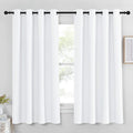 NICETOWN White Room Darkening Curtain for Bedroom 63 inches Long - (50% Blackout) Grommet Thermal Insulated Window Treatment Sound Reducing Drapes for Living Room (1 Panel, W52 x L63)