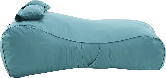 Merax Outdoor Bean Bag Chair Sun Lounger for 2 Adult, 73" Big Comfy Outdoor Bean Bag Daybed Couch with Headrest, Water-Resistant Fabric Patio Chaise Lounger Chair for Pool Balcony Beach Deck, Teal