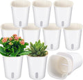 10 Pcs 3.74 Inch Self Watering Pots Self Watering Planters for Indoor Planters Plastic Garden Flower Pots with Level Indicator Vents for Herbs