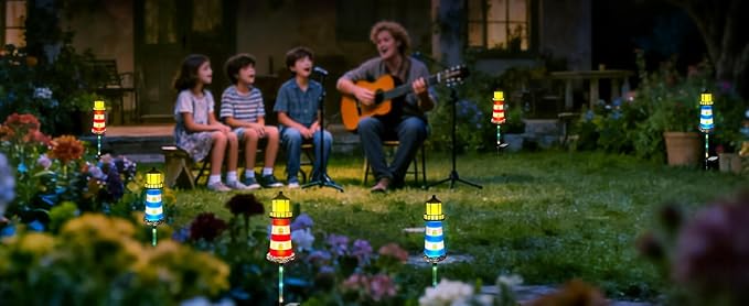 Solar Lights Outdoor 2 Pack, Solar Garden Lamps, Outdoor Decorations, Garden Decorative lamp in The Shape of a Lighthouse, a Unique Gift for Women, a Gift for Grandmother