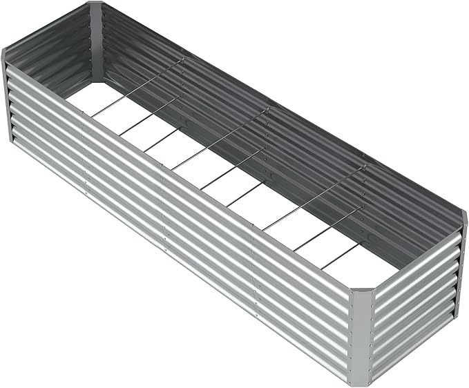 8X2X2ft (1 Pack) Galvanized Raised Garden Bed,Outdoor Planter Box Metal Patio Kit Planting Bed for Vegetables Flowers Herb