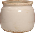 Ceramic Planter & Vase for Wabi Sabi Decor, 6.29 Inch Nordic Minimalist Flower Pot with Drainage Hole for Indoor Plants, Boho Tabletop Bookshelf & Living Room Decoration, Unique Gift (Antique Ivory)