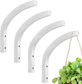 Juexica 4 Pcs Plant Hanger Wooden, 8 Inch Hanging Plant Hooks for Indoors and Outdoor, Wall Mounted Hanging Hook Brackets for Planters Lanterns Wind Chimes and Bird Feeders Patio Decor(White)