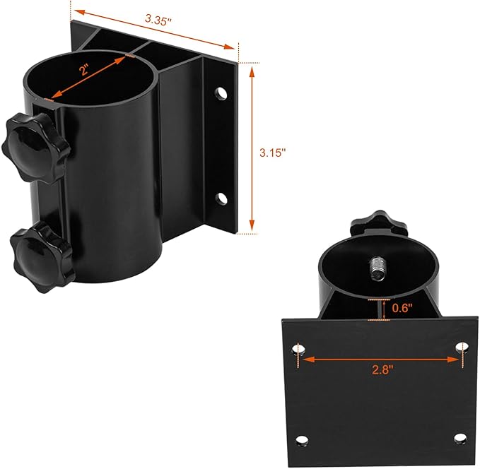 2PCS Patio Umbrella Holder Outdoor Umbrella Stand Heavy Duty Umbrella Mount Bracket Umbrella Base Clamp Stand for Deck Railing, Fences，Docks, Courtyard Balcony, Patios