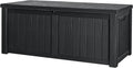 Devoko 120 Gallon Resin Deck Box Waterproof Indoor Outdoor Storage Box Lockable Large Storage Container for Patio Furniture Cushions and Garden Tools