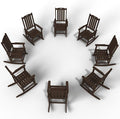 Oversized Rocking Chair Set of 8, Outdoor Rocking Chair for Adults, All Weather Resistant Porch Rocker for Lawn Garden, Brown