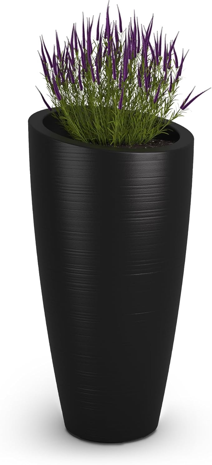 Mayne Modesto 32-Inch Tall Planter – Weather-Resistant Planter for Flowers – Durable Indoor/Outdoor Design for Patio, Porch, or Entryway