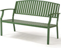 Outdoor Bench Weatherproof Aluminum Patio Garden Bench, Patio Loveseat for Porch Garden Lawn Backyard Park Balcony (Green)