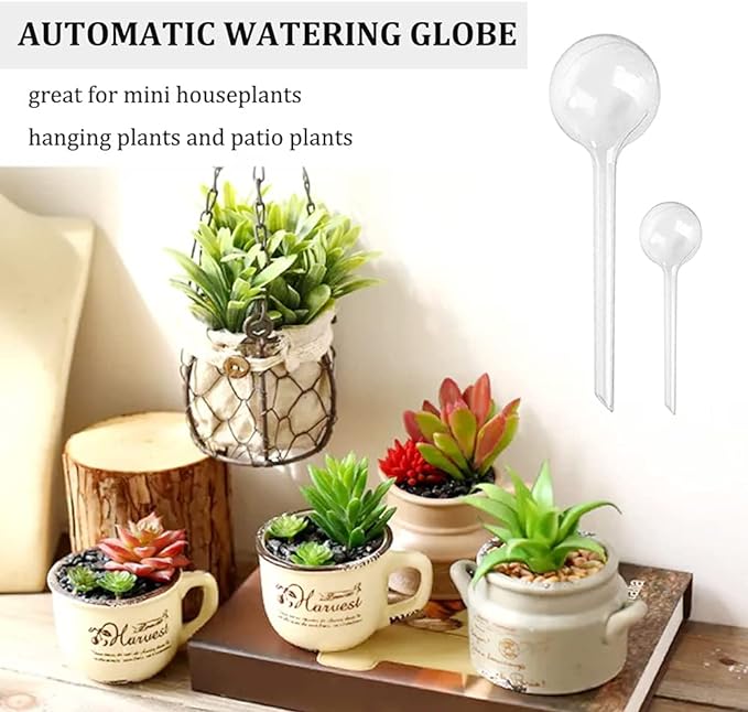 10 Pcs Clear Plant Watering Globes,Plastic Self-Watering Bulbs,Flower Automatic Watering Device,Garden Waterer for Plant Indoor Outdoor