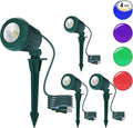 Spotlight Outdoor – 120V Plug-In, 6500K Cool White LED Landscape Lighting with RGB Purple 4 Color Lenses for Yard, Garden, Lawn & Tree Decor on Holidays&Everyday, IP67 Waterproof (4 Pack,Green)