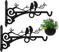 Multipurpose Hanging Basket Plant Brackets Outdoor Indoor, Heavy Duty Solid Steel Plant Hangers, Wall Mounted Lantern Hooks for Garden Plants Flower Light Bird Feeder Pack of 2