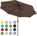 Tempera Patio Market Outdoor Table Umbrella with Auto Tilt and Crank, Large Sun Umbrella with Sturdy Pole & Fade Resistant Canopy, Easy to Set