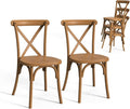 VINGLI Plastic Outdoor Dining Chairs Set of 2, Stackable Patio Dining Chairs with X Back, Waterproof Kitchen & Dining Room Chairs for Indoor-Outdoor, Capacity 400 lbs, Farmhouse Brown