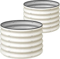SnugNiture Raised Garden Bed, 2 PCS 2×2×1.5ft Round Galvanized Outdoor Planter Box, 17" Tall Deep Metal Garden Bed Kit for Planting Vegetables, Fruits, Flowers, White