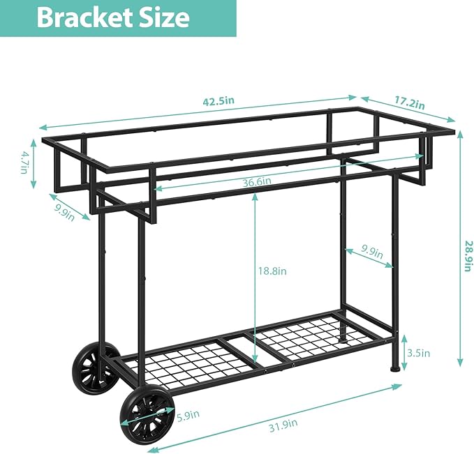 YBING Raised Garden Bed with Wheels Outdoor Elevated Planter Box Stand 6 Pocket Raised Flower Bed with Legs and Storage Shelf Herb Garden Planter for Patio 30" Tall, Dark Grey