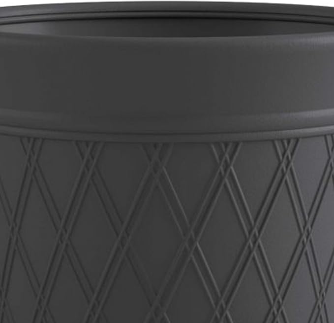 Suncast 12 Pack 14" x 12" Round Resin Decorative Weatherproof Outdoor Hideaway Standard Garden Hose Storage Pot with Drainage Holes, Gray