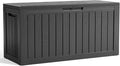 EasyUp 80 Gallon Resin Deck Box Storage Outdoor Waterproof Boxes Lockable UV Resistant Container for Patio Furniture Cushions Pool Supplies Garden Tool, Equipment Outside Storage Delivery, Black