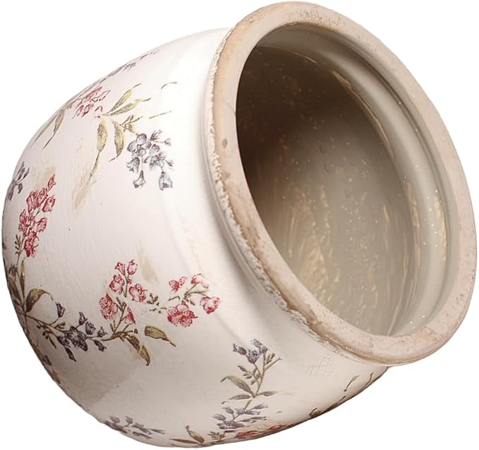 Flower Pots, Vintage Ceramic Planters for Indoor Plants, 6.29'' Plant Pots with Drainage, French Country Lavender Vase & Planters, Antique Home Room Decor, Gardening & Housewarming Gifts