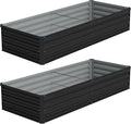 Vengarus 8x2x1FT (2 Pack) Galvanized Raised Garden Bed Kit, Outdoor Metal Planter Box for Vegetables, Rectangular Steel Container, Easy Assembly (Black)