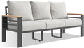 Aoxun Aluminum Patio Furniture Set 3 Seats, Oversized Outdoor Sectional for Porch, Balcony, Deck