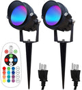 TOVEENEN Color LED Outdoor Landscape Spotlight - 120V 12W Waterproof Spot Lights for Christmas Halloween Yard House, 2 Pack