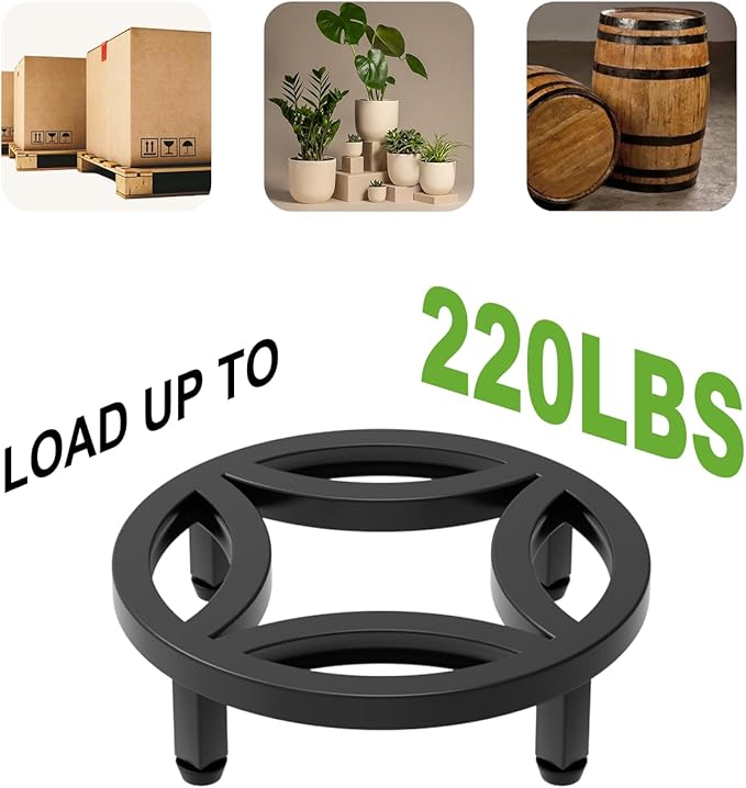 Zhongma 2 Pack 8.7" Fully Assembled Sturdy Potted Plant Stand Flower Pot Holder Heavy Duty Construction, Low Plant Stand for Home Indoor and Outdoor, Sturdy plant riser and saucer without Installation Required