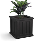 Mayne Cape Cod 14-Inch Square Planter – Self-Watering, Weather-Resistant Planter for Flowers – Durable Outdoor Design for Patio, Porch, or Entryway
