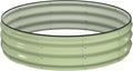 Raised Garden Bed Kit, 4x4x1 ft Round Galvanized Planter Box Outdoor with Safety Edging, Large Metal Raised Beds for Gardening Vegetables Flower Fruits (Avocado Green)