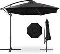 Best Choice Products 10ft Offset Hanging Market Patio Umbrella w/Easy Tilt Adjustment, Polyester Shade, 8 Ribs for Backyard, Poolside, Lawn and Garden - Black