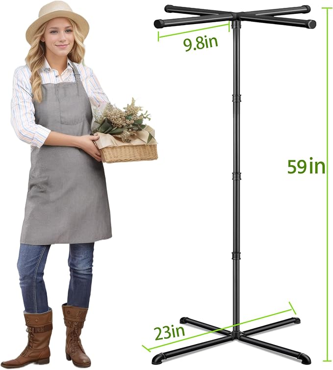 Plant Hanger Indoor, 59" Tall Hanging Plant Stand Heavy Duty Metal Indoor Plant Hanger Stand Hanging Plant Holder with 8 Hooks Hanging Planters for Indoor Plants Bedroom Living Room Balcony