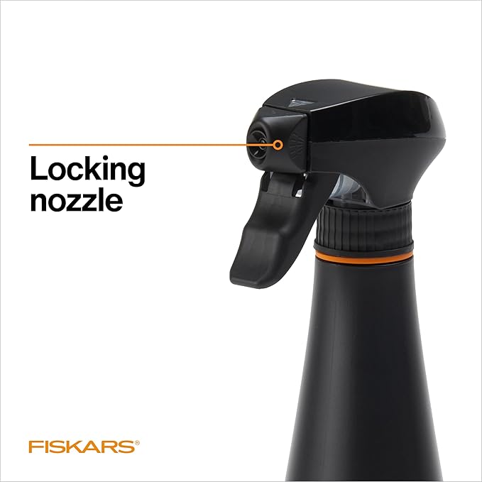 Fiskars Plant Mister Bottle, Gentle Water Spray for Hydrating Succulents & Orchids, Lightweight Recycled Plastic Resin Body, Ergonomic Trigger with Locking Nozzle, 10 oz, Black